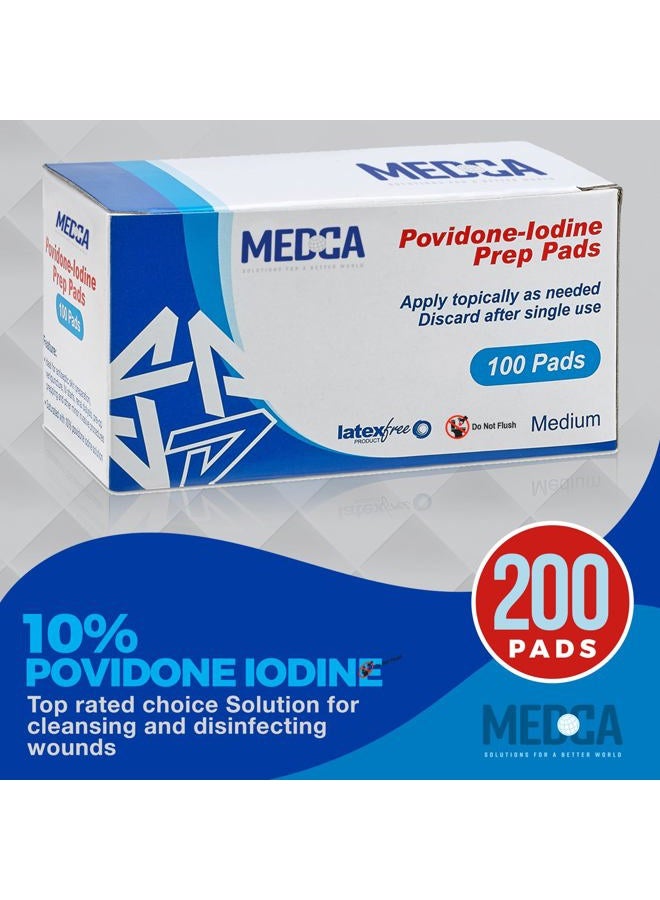 MEDca Iodine Prep Pads (Box of 200 Count) Iodine Prep Solution Pads, 10% Povidone Iodine Swabs for Individual Disinfecting Wipes, Disposable Cotton Antiseptic Surgical Pad (Packaging May Vary) - Image 4