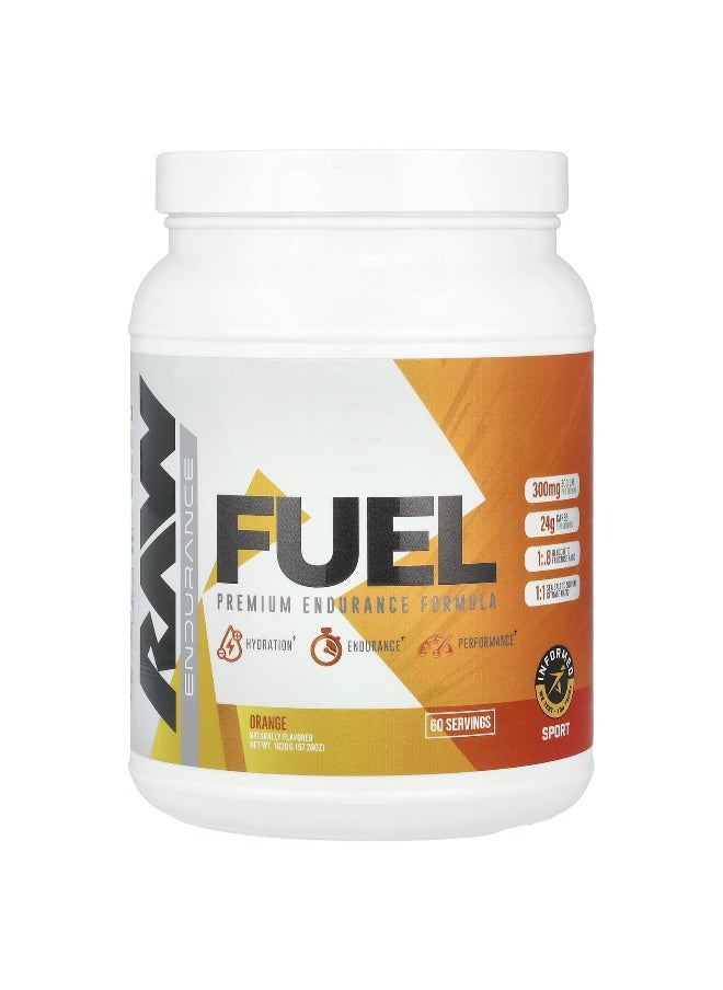 Raw Nutrition Raw Nutrition, Fuel, Premium Endurance Formula, Orange, 57.28 oz (1,620 g)  - Image 1