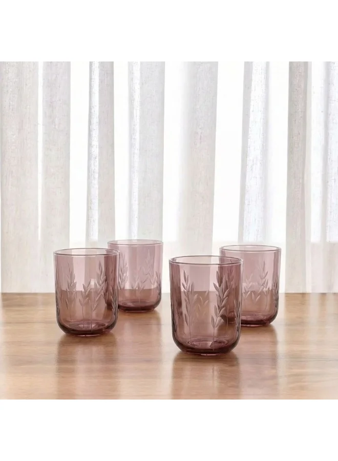 DANUBE HOME Rakle Tumbler Glass Set 4Pc 350ml Drinking Glasses