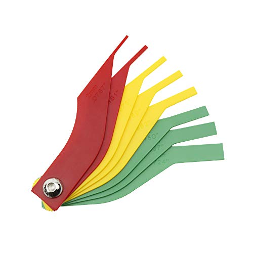 LECWOF 8-Piece Brake Lining Thickness Gauge Set for Mechanics 8pcs Use with Disc and Drum Brake Pads Stamped Metric and SAE Callouts Color Coded Brake Gauge Indentifies Quick Inspection - Image 2