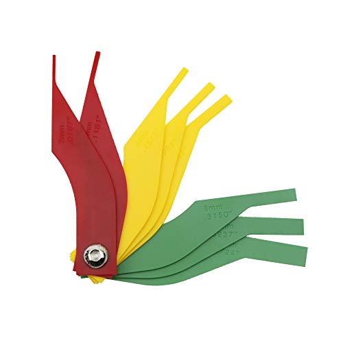 LECWOF 8-Piece Brake Lining Thickness Gauge Set for Mechanics 8pcs Use with Disc and Drum Brake Pads Stamped Metric and SAE Callouts Color Coded Brake Gauge Indentifies Quick Inspection - Image 3