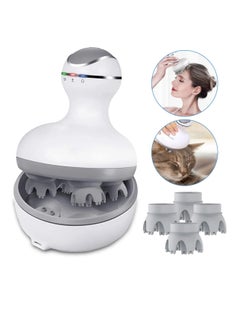 DIGI CORE Electric Scalp Massager Cordless Head Massager Scalp Stress Relax For Stimulating Hair Growth Deep Clean  Blood Circulation And Stress Release Massager With Four Replacement Massage Heads  - Image 1