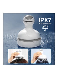 DIGI CORE Electric Scalp Massager Cordless Head Massager Scalp Stress Relax For Stimulating Hair Growth Deep Clean  Blood Circulation And Stress Release Massager With Four Replacement Massage Heads  - Image 5