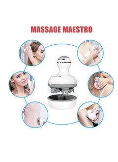 DIGI CORE Electric Scalp Massager Cordless Head Massager Scalp Stress Relax For Stimulating Hair Growth Deep Clean  Blood Circulation And Stress Release Massager With Four Replacement Massage Heads  - Image 4