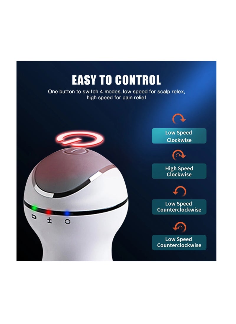 DIGI CORE Electric Scalp Massager Cordless Head Massager Scalp Stress Relax For Stimulating Hair Growth Deep Clean  Blood Circulation And Stress Release Massager With Four Replacement Massage Heads  - Image 3