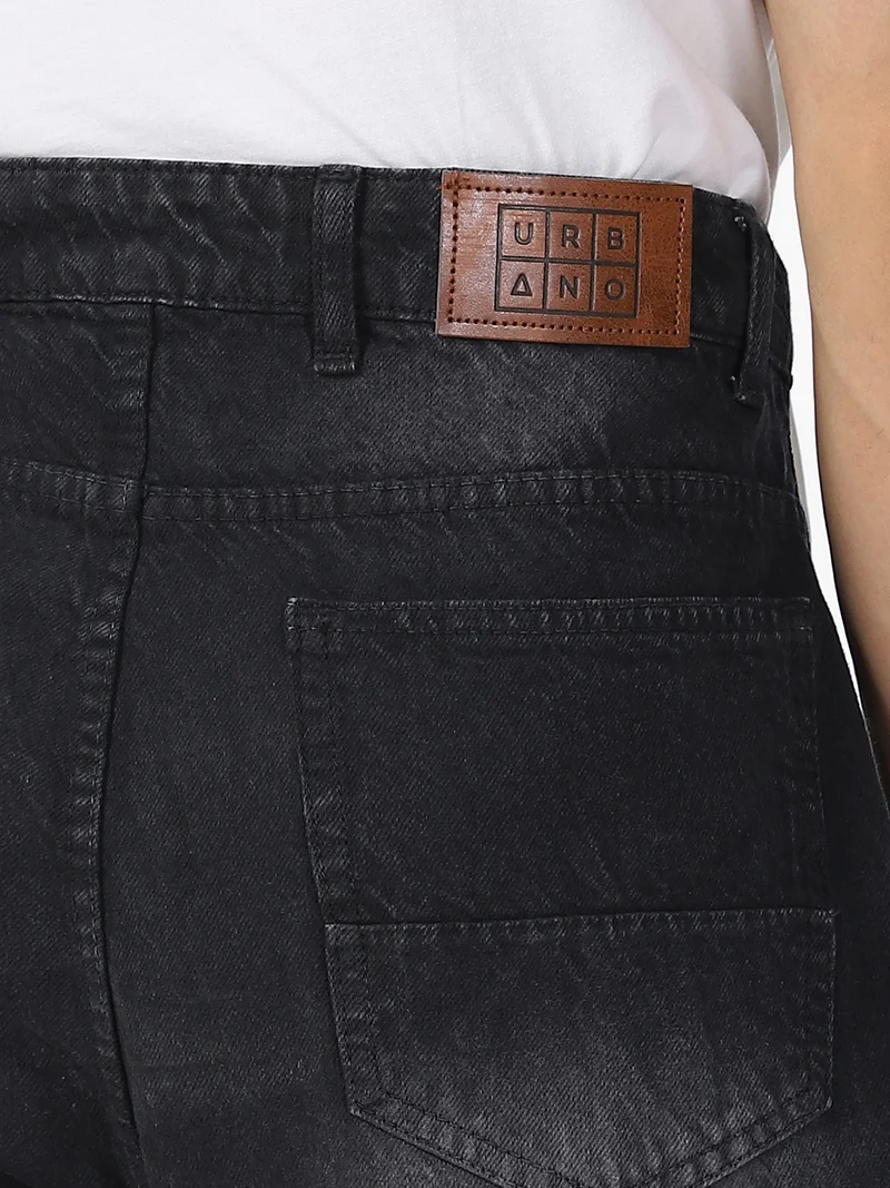 Urbano Fashion  Urbano Fashion Men's Dark Grey Loose Baggy Fit Washed Jeans Non-Stretchable for Men | Best Price UAE