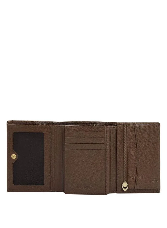 دا ميلانو محفظة نسائية جلد طبيعي بني