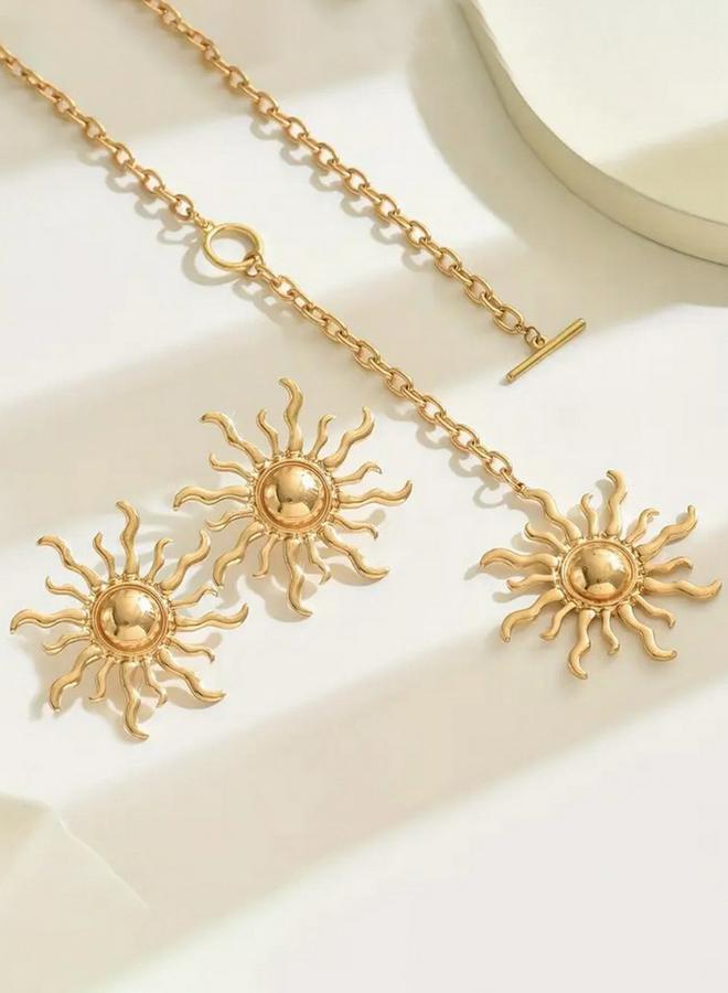 Take Two Sun Decor Y Necklace and Earrings Jewelry Set - Image 3
