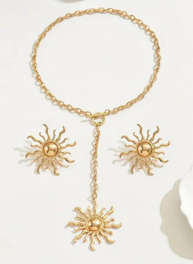 Take Two Sun Decor Y Necklace and Earrings Jewelry Set - Image 4
