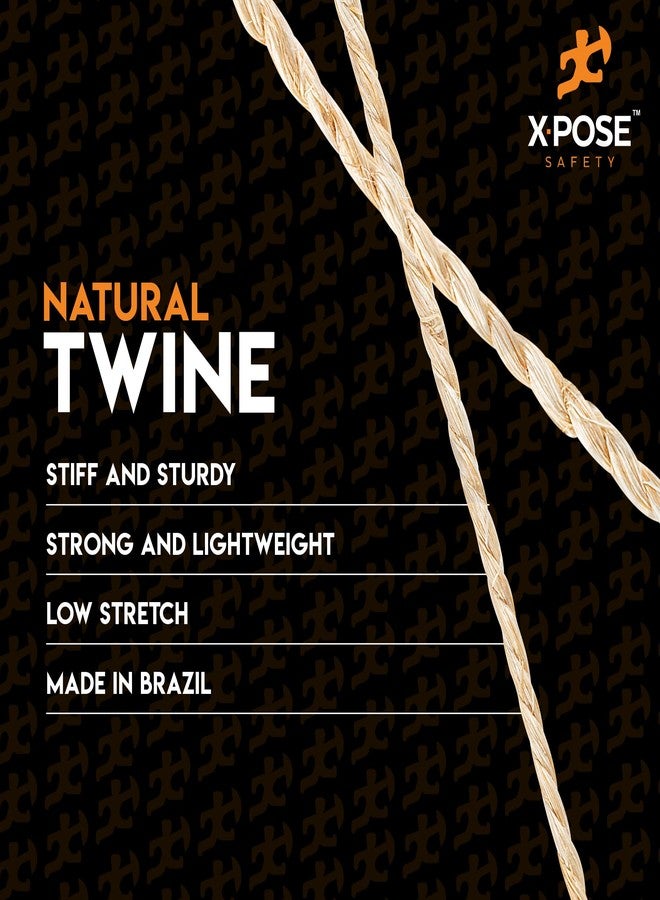 إكسبوز سايفتي خيط سيزال - طبقتان، 150 قدمًا، حبل رفيع من الألياف الطبيعية على بكرة - عمود خدش للقطط، حبل لخدش القطط، قطع غيار لشجرة القطط، لعبة للحيوانات الأليفة - حبل زخرفي للأعمال اليدوية، غلاف عمود (عبوة من قطعتين) - Image 3