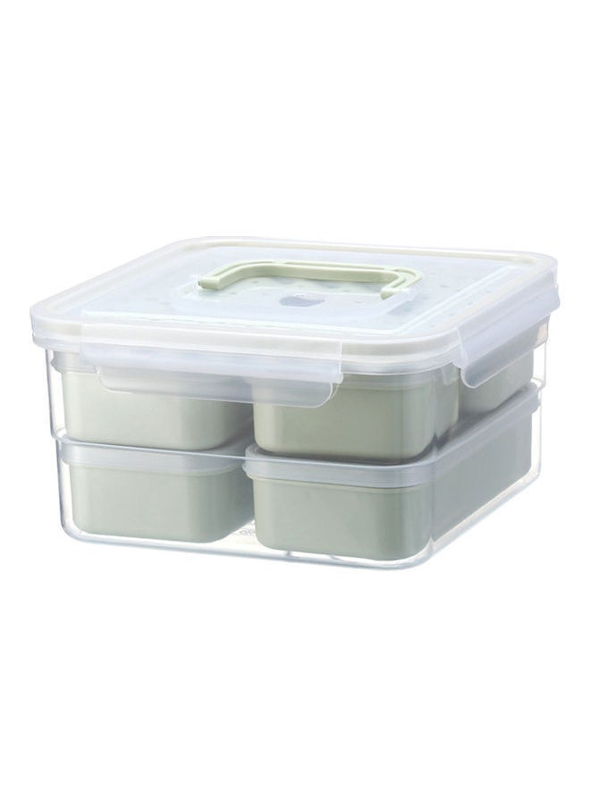 Portable Bento Lunch Box Container for Adults Children 6 Separate Containers Design 3200ML Support Microwave Heating Green 23*12*23cm