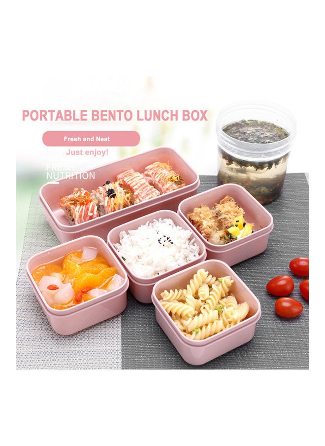 Portable Bento Lunch Box Container for Adults Children 6 Separate Containers Design 3200ML Support Microwave Heating Green 23*12*23cm