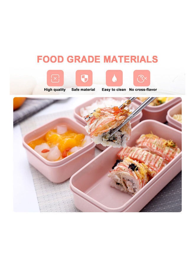 Portable Bento Lunch Box Container for Adults Children 6 Separate Containers Design 3200ML Support Microwave Heating Green 23*12*23cm