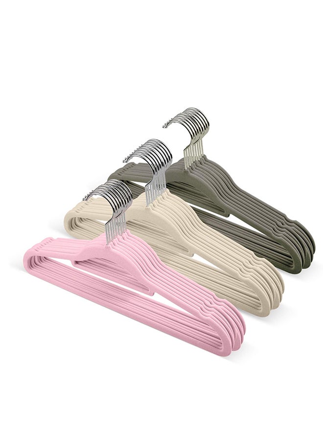 Hihonor 30PCS Hanger Set,Flocking Material,Non-slip and Durable,360-Degree Rotating Design,Hanging Dress/Robe/Shirt,Standard Size Suitable for Home/Hotel/Clothing Store - Image 1