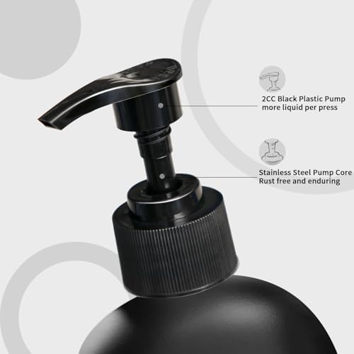 MOMEEMO Soap Dispenser Set 2 Pack, Contains Dish and Hand Soap Dispenser, Perfect for Black Kitchen Decor. (Black) - Image 4