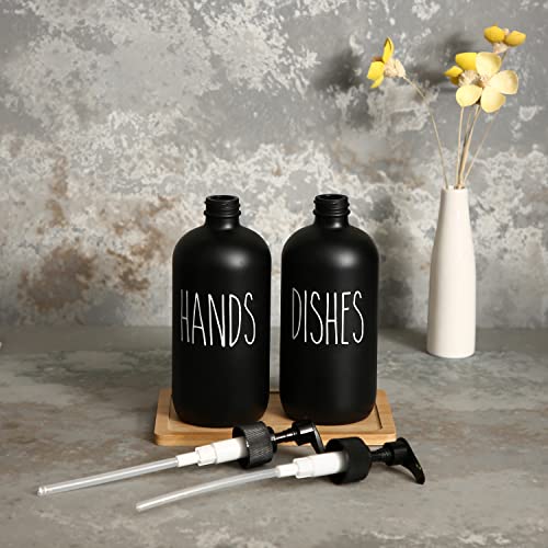 MOMEEMO Soap Dispenser Set 2 Pack, Contains Dish and Hand Soap Dispenser, Perfect for Black Kitchen Decor. (Black) - Image 5