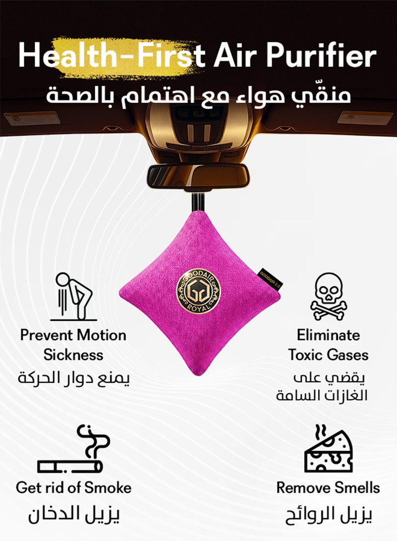 2.0 Car Air Purifier, Stylish Pink, Non-Electric, Advanced Activated Carbon - Image 2
