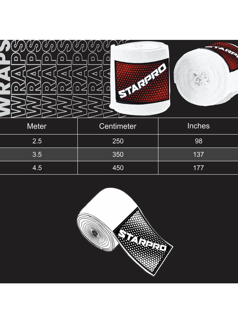 Starpro Boxing Hand Wraps - Carbon Woven Cotton Bandages - 2.55M 3.5M 4.5M - Boxing Wraps For Men Women Kids For Training Sparring Fitness & Martial Arts  - Image 2