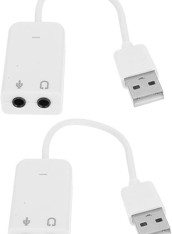 محول بطاقة صوت خارجي USB 2 قطعة لا يحتاج إلى برنامج تشغيل للكمبيوتر المحمول وسطح المكتب - Image 1