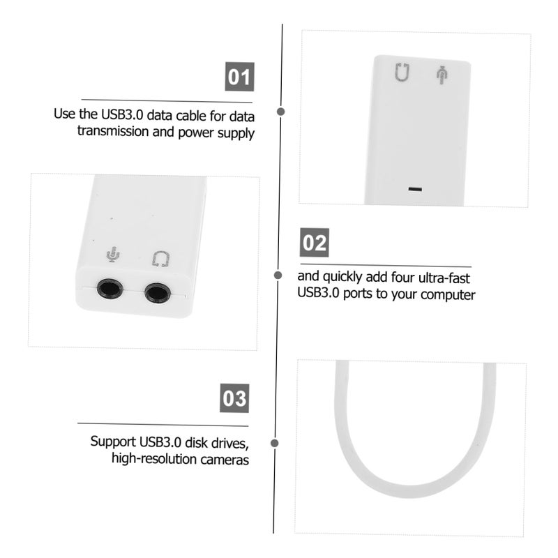 محول بطاقة صوت خارجي USB 2 قطعة لا يحتاج إلى برنامج تشغيل للكمبيوتر المحمول وسطح المكتب - Image 5