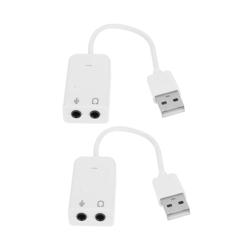محول بطاقة صوت خارجي USB 2 قطعة لا يحتاج إلى برنامج تشغيل للكمبيوتر المحمول وسطح المكتب - Image 2