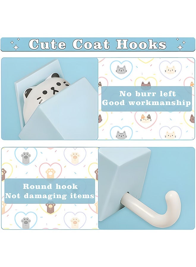 خطافان لاصقان على شكل حيوان كرتوني - فأر برتقالي وخطاف حائط قطة رمادي-أزرق، بسعة حمولة تصل إلى 2.5 كجم، ومقاومان للماء، ويمكن استخدامهما لتعليق المفاتيح والمناشف وربطات الشعر وما إلى ذلك. - Image 3