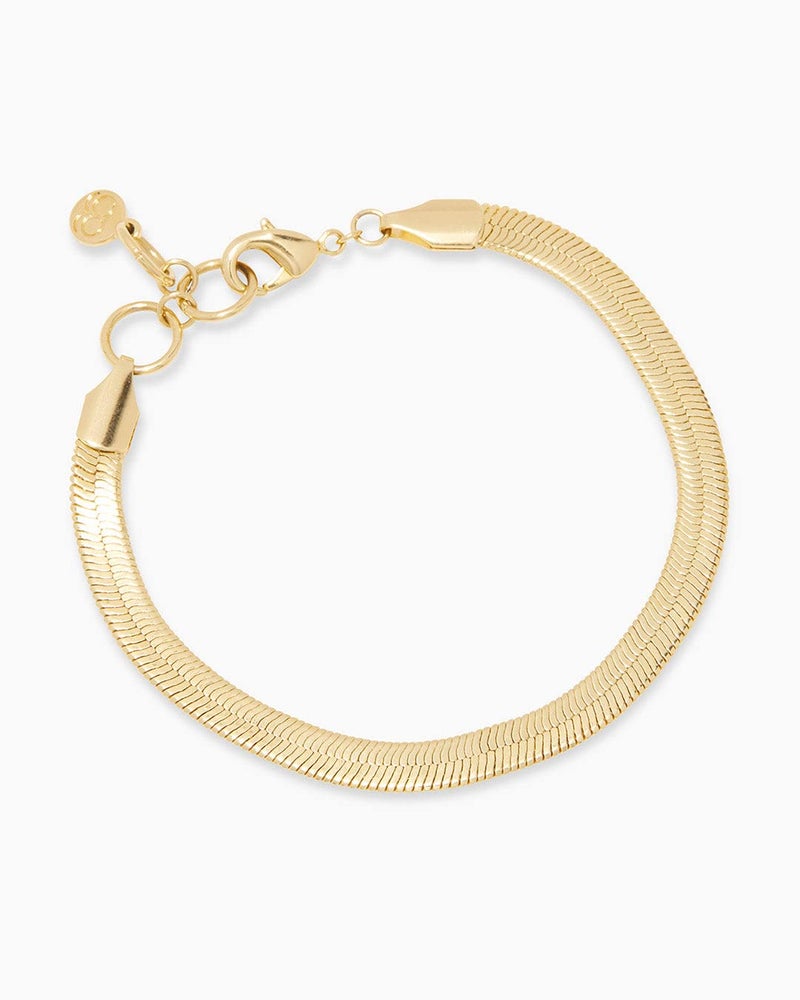 gorjana - Venice Bracelet 6 1/4" to 7 1/4" - 18k Gold-Plated Brass - Classic Herringbone Design - Layering with Other Jewelry - Timeless Elegance - Adjustable Comfortable Fit - Image 2