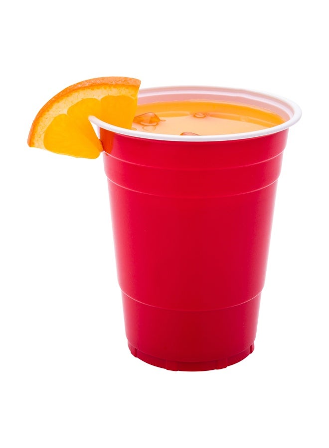 Restaurantware RW Base 16 Ounce Beverage Cups, 500 Disposable Glasses - Heavy-Duty, Durable, Red Plastic Drinking Cups, For Birthday Parties, Picnics, or Tailgates, Serve Water or Soda - Image 2