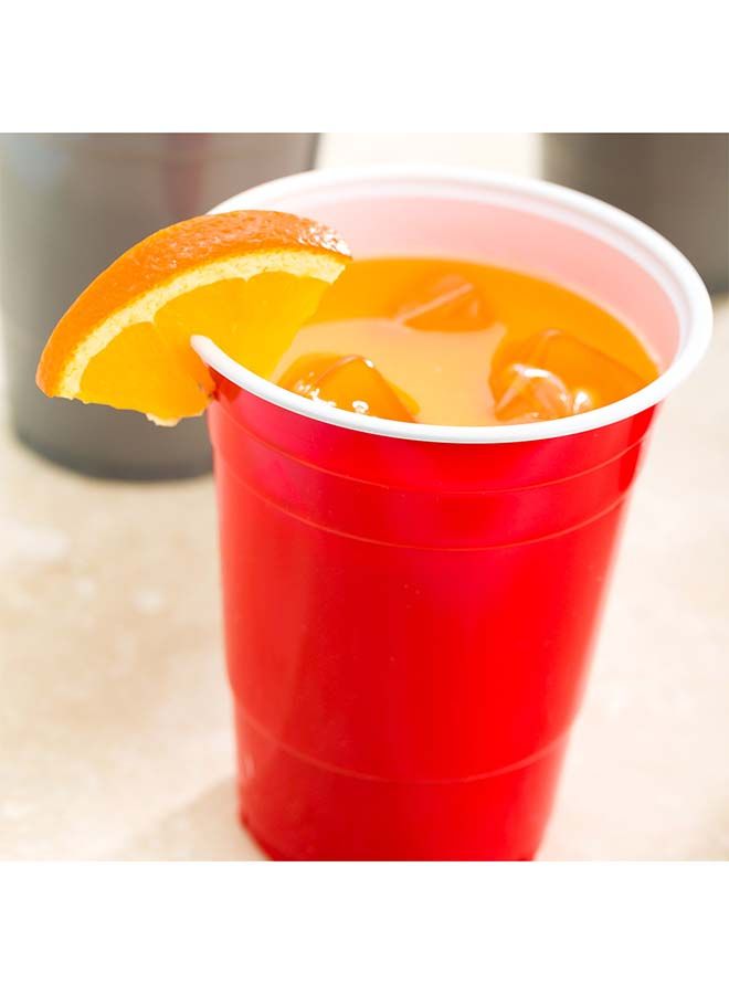 Restaurantware RW Base 16 Ounce Beverage Cups, 500 Disposable Glasses - Heavy-Duty, Durable, Red Plastic Drinking Cups, For Birthday Parties, Picnics, or Tailgates, Serve Water or Soda - Image 4