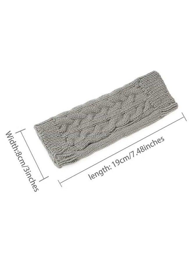 HY Fingerless Hand Warmer Skeleton Gloves, Women Winter Warm Knit Fingerless Gloves Hand Crochet Thumbhole Arm Warmers Mittens, Hand Warmers for Women (Grey)  - Image 2