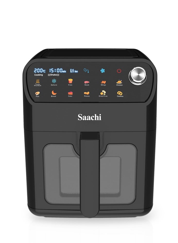 Saachi 7.0L Digital Air Fryer – 12 Pre-Set Programs, Adjustable Temperature & Timer, Non-Stick Basket, Overheat Protection, Dishwasher-Safe Accessories & Viewing Window 7 L 1500 W NL-AF-4786D-BK Black - Image 2