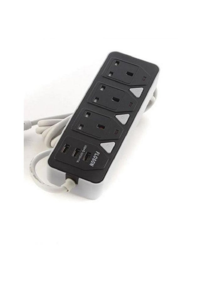 2500W Power Strip, Power Distributor with 2 USB Ports and 1 Type-C Port, 3 Power Outlets, and 10A Smart Charging with Overload and Transmission Protection for AC Current, Suitable for Home Use - Image 5