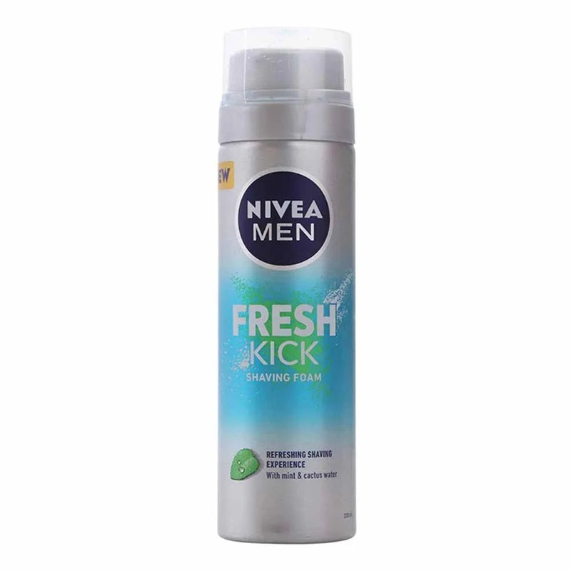 Nivea Men Fresh Kick Shaving Foam with Mint and Cactus Water for Men- 200ml - Image 1