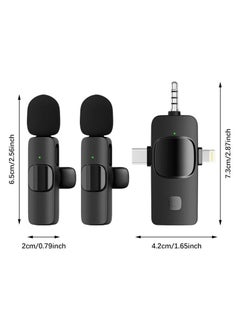 Generic 3-in-1 Wireless Lavalier Microphone for iPhone, iPad, iPhone 15 USB-C, Android, Computer, Camera – Dual Mini Clip-On Mics with Plug & Play, Intelligent Noise Reduction, Auto Sync, for Vlog, YouTube, TikTok, Live Streaming  - Image 2