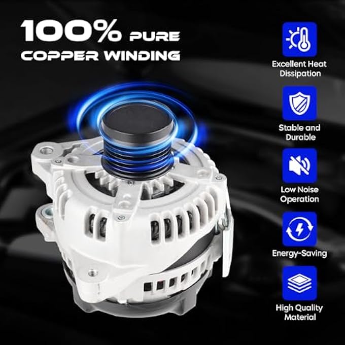 SEHNSUCHT Alternator Replacement New for MDX 2003-2009, for Acura RL 2005-2008 3.5L, for Acura TL 2004-2008, for Odyssey 2005-2007 3.5L, for Honda Pilot 2005-2008 3.5L, for Ridgeline 2006-2008 - Image 5