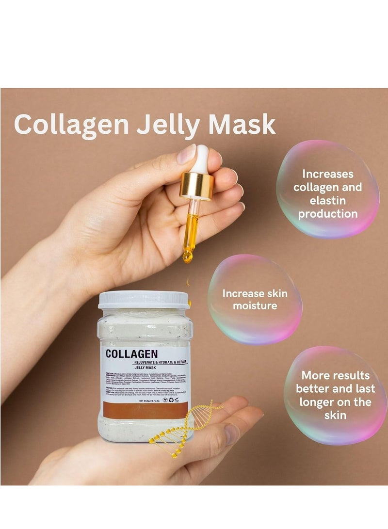 DR.MEINAIER Jelly Mask Powder for Facials, Anti-Acne Skin Rejuvenation Mask f, Peel Off Mask, Jelly mask for professionals, Jelly Face Mask (Collagen 650G) - Image 3