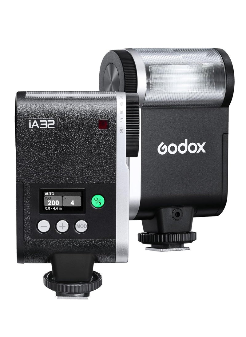 Godox iA32 iFlash Camera Flash Mini Speedlite GN15 A/M Mode with S1/S2 Optial Trigger Tiltable Flash Head for Fuji,Canon,Nikon,Sony,Olympus,Panasonic Camera  - Image 2