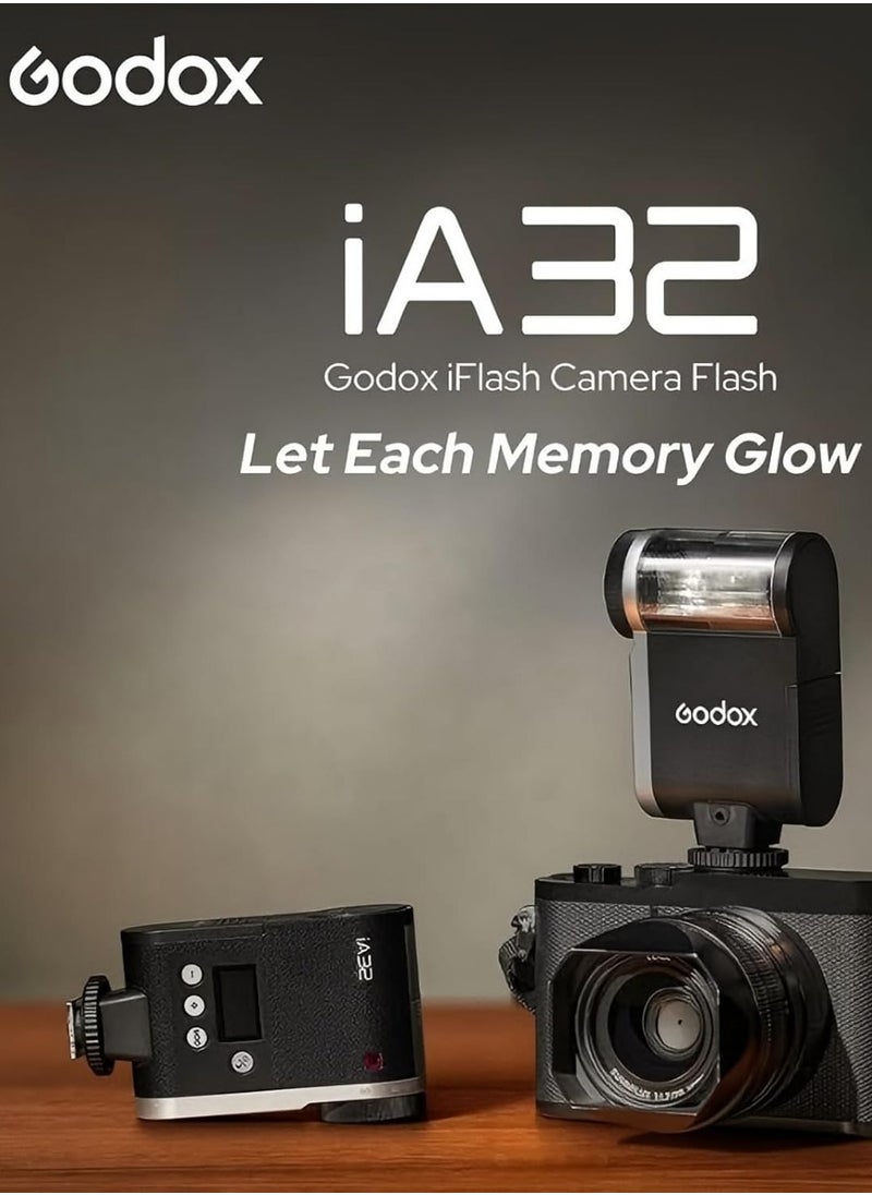 Godox iA32 iFlash Camera Flash Mini Speedlite GN15 A/M Mode with S1/S2 Optial Trigger Tiltable Flash Head for Fuji,Canon,Nikon,Sony,Olympus,Panasonic Camera  - Image 4