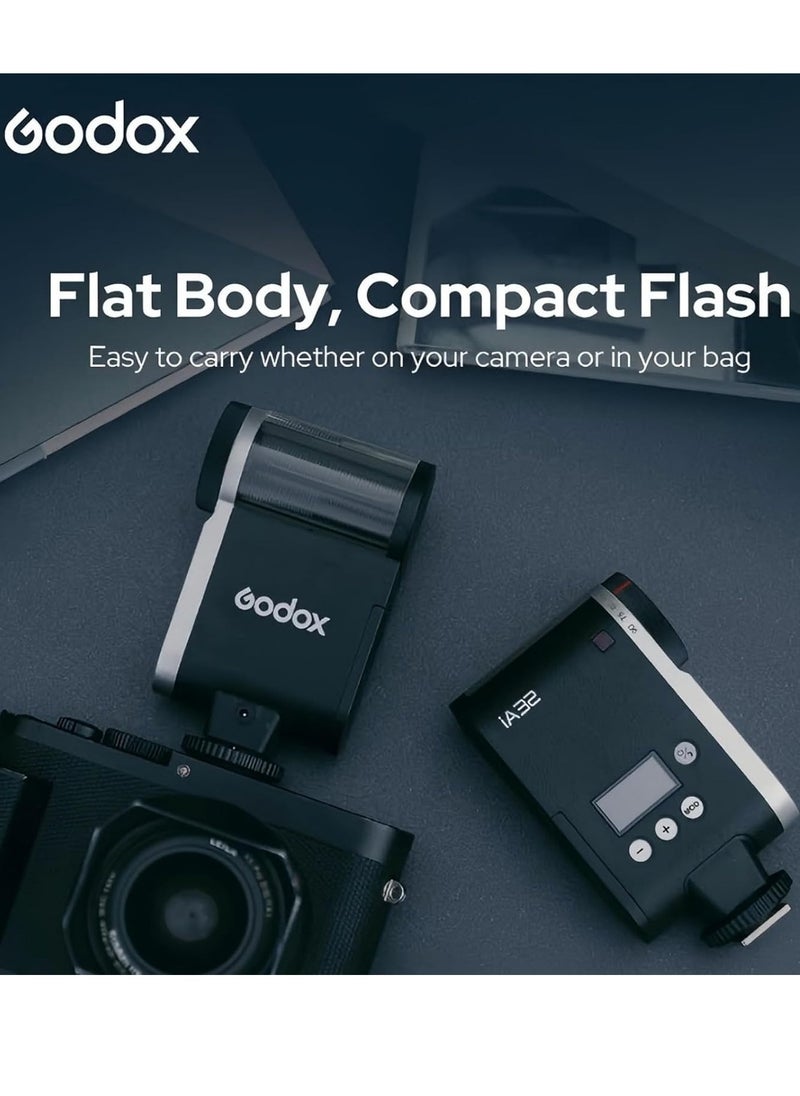 Godox iA32 iFlash Camera Flash Mini Speedlite GN15 A/M Mode with S1/S2 Optial Trigger Tiltable Flash Head for Fuji,Canon,Nikon,Sony,Olympus,Panasonic Camera  - Image 5
