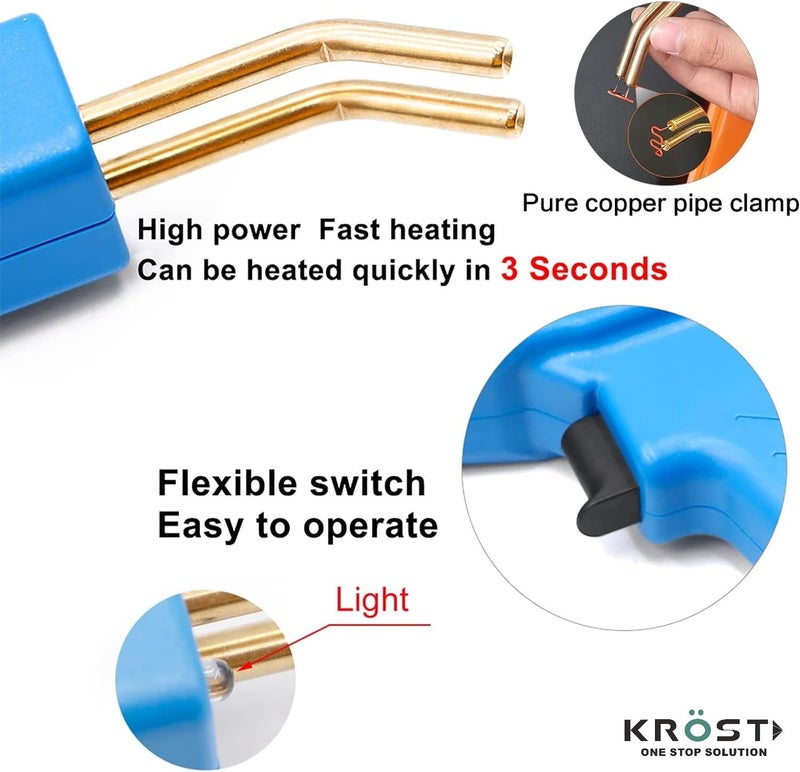 KROST 80W Bumper Repair Plastic Welder Kit, Hot Stapler Welding Gun, Plastic Welding Repair Kit , Car Welding Kit with Carry Case, 4 Types Staples, 200 Pcs of Thermal Staples - Image 2