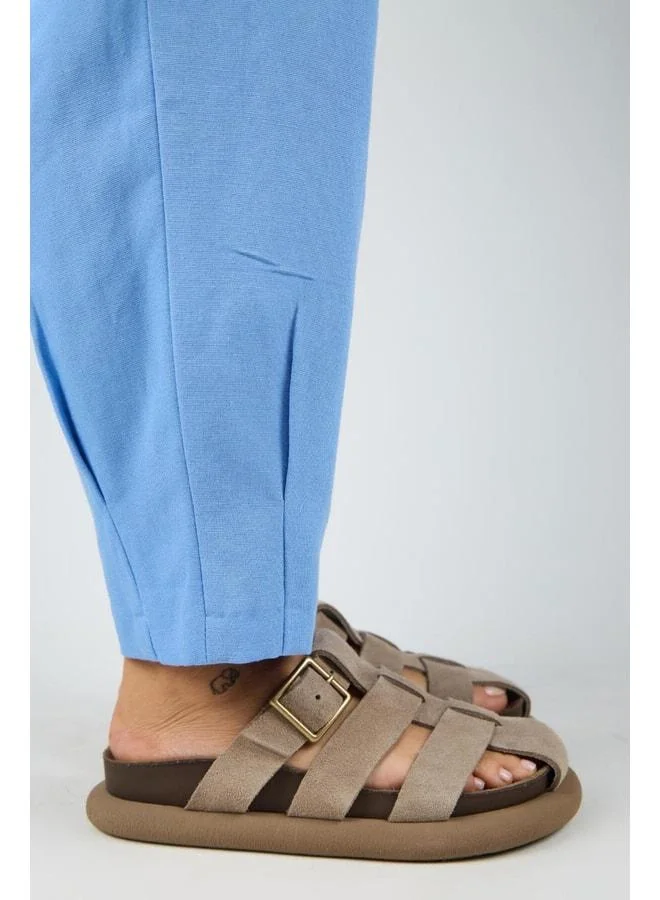 Manijero  Brancato Women's Genuine Leather Buckle Strap Sandal in Vizon. for Women | Best Price UAE