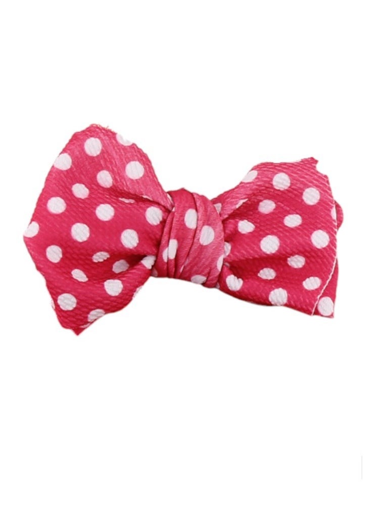 Bambimici Bambimici - Mira Assorted Big Ribbon Bow Headband for Babies - Pink & White Polka Dots Print  - Image 1