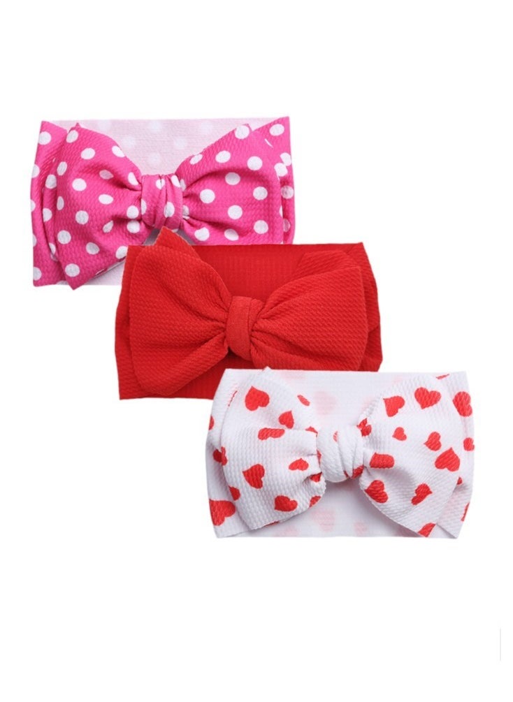 Bambimici Bambimici - Mira Assorted Big Ribbon Bow Headband for Babies - Pink & White Polka Dots Print  - Image 4