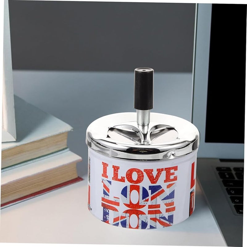 Stainless Steel Automatic Extinguishing Windproof Desktop Ashtray for Home Office Bar - Image 5