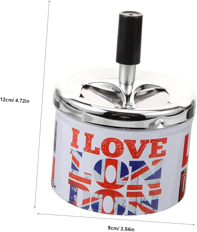 Stainless Steel Automatic Extinguishing Windproof Desktop Ashtray for Home Office Bar - Image 3