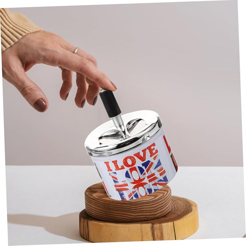 Stainless Steel Automatic Extinguishing Windproof Desktop Ashtray for Home Office Bar - Image 4