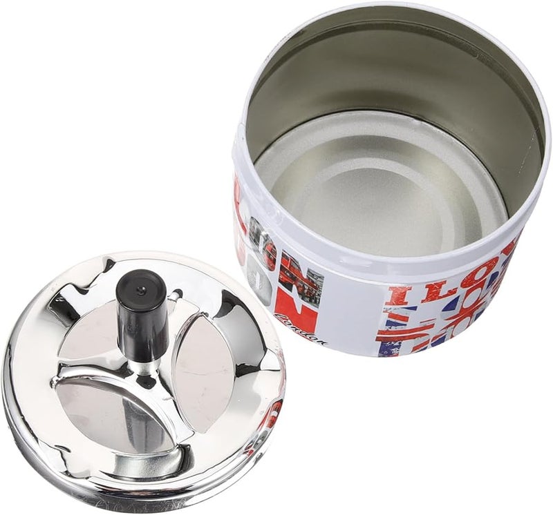 Stainless Steel Automatic Extinguishing Windproof Desktop Ashtray for Home Office Bar - Image 1