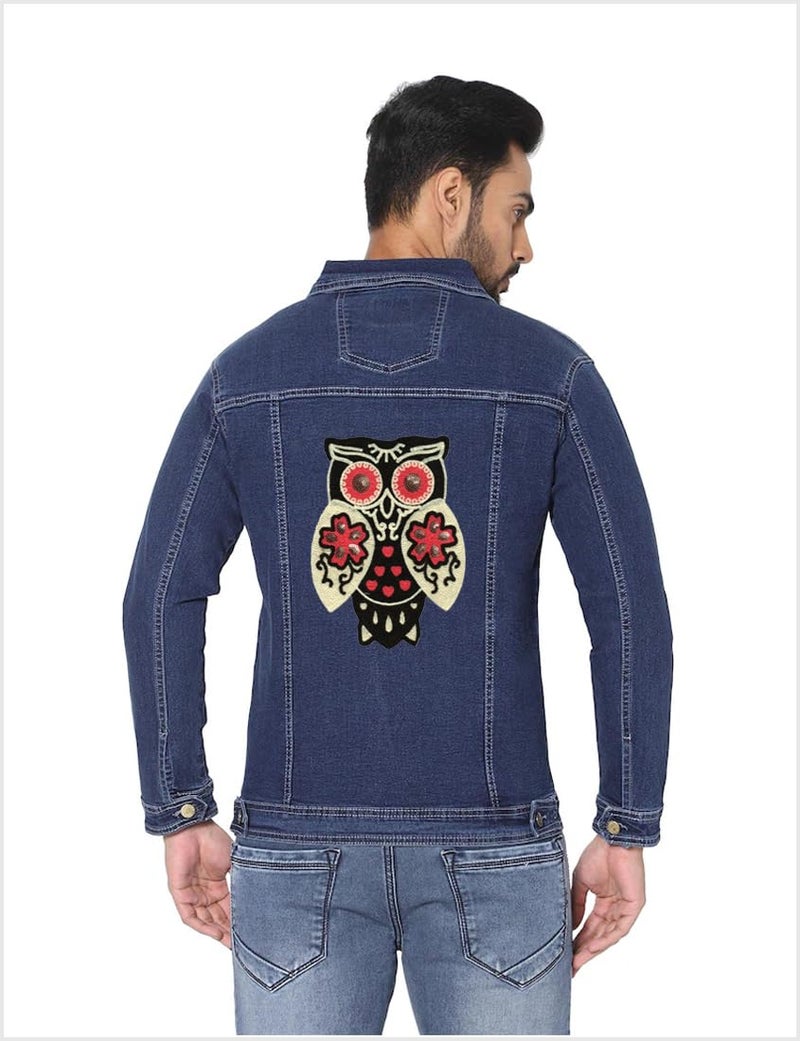Woolen Owl Bird with Chumki Embroidered Sew on Patch Size 21cm x 15cm for Jackets TShirts Bags Jeans Pants Outdoor Clothing Imported from Malaysia Code R15  - Image 3