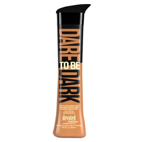 Devoted Creations Dare to be Dark Tanning Lotion  Creamy and Clear Pure Tanning Optimizer AntiReddening Sensitive Skin Formula with Essential Vitamins and Nutrients  845 oz