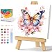 Offito Framed Paint by Numbers Kit for Adults Beginners Kids Ages 812 Butterfly Flowers Acrylic Easy Paint by Number with Frame Paint by Number Kits on Canvas Framed 10 10 Inch without Easel - Image 2